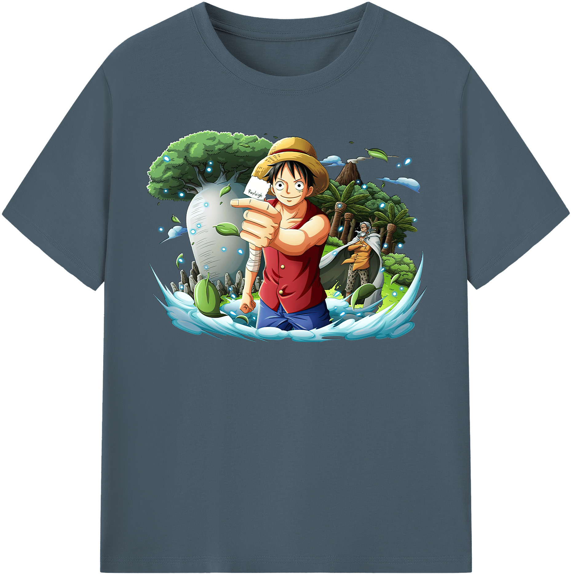 ワンピース モンキー・D・ルフィ ONE PIECE Monkey D. Luffy 綿100％半袖Tシャツ（フロントプリント）
